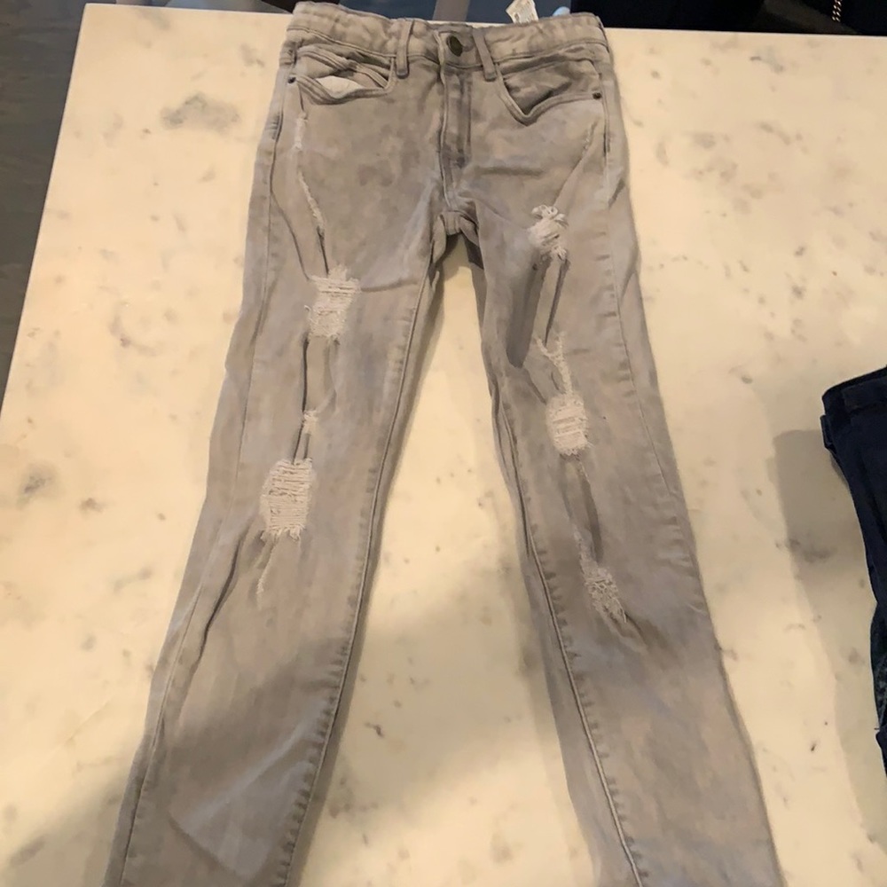 Zara Youth Grey Ripped Jeans